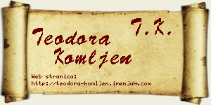 Teodora Komljen vizit kartica